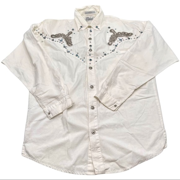 Vintage Freego Western white Shirt NWT size SMALL - Picture 1 of 11